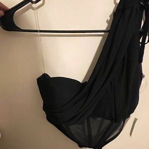 One shoulder strap corset crop top